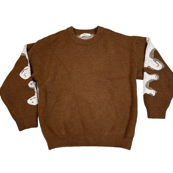 Aelfric Eden Mens Size M Brown Skull Back Graphic Sweater - Picture 1 of 10